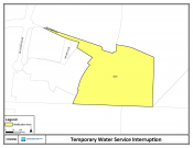 Map of planned water service shut off at 9820 NW Gibbs Drive, Hillsboro, Oregon
